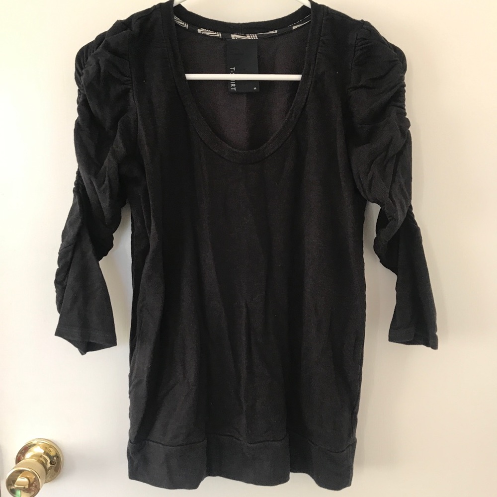 3/4 Ruched Sleeve Tee